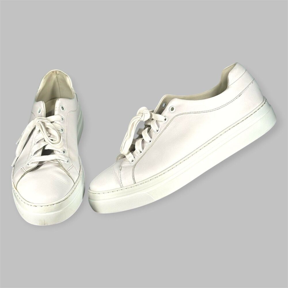 M.Gemi Shoes The Palestra Due White Leather Casual Shoes Size US 9.5 EU 40.5 - Picture 1 of 14